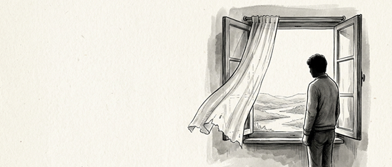 Ilustración en blanco y negro para Brisa de esperanza
