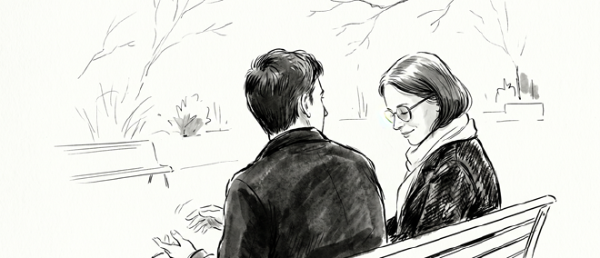 Ilustración en blanco y negro para Locura Invernal